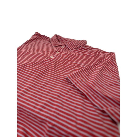 Peter Millar Men's Front Pocket 100% Cotton Short Sleeve Red Stripe Golf Polo-XL - Picture 2 of 6